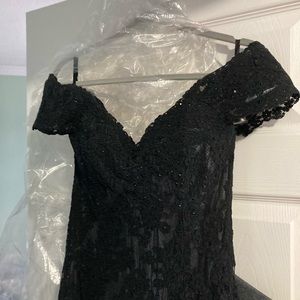 Custom made gown with sequins, worn one time for wedding.